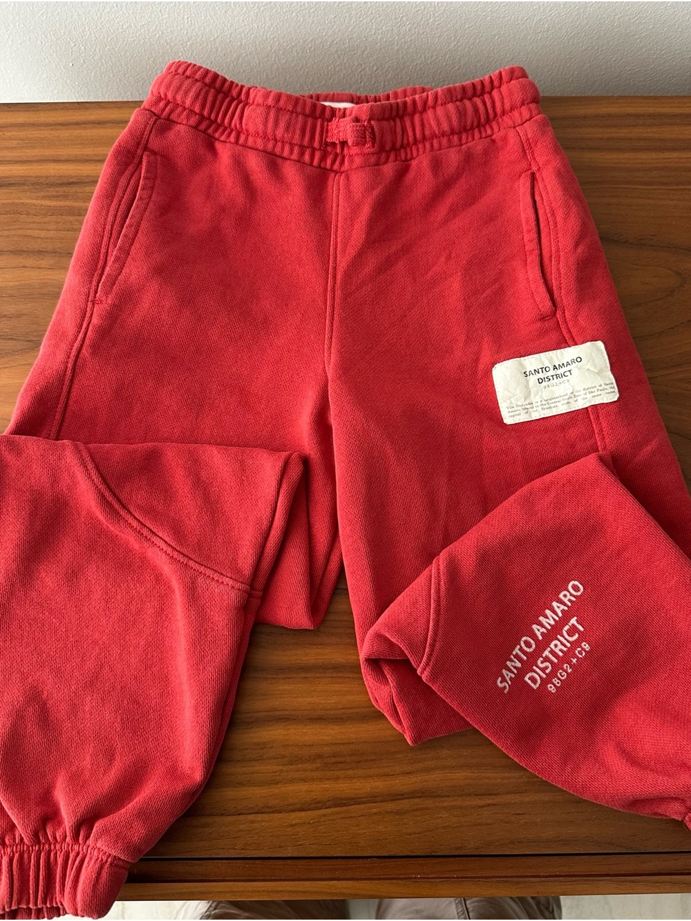 Zara Red Kids Sweatpants with Logo Patch